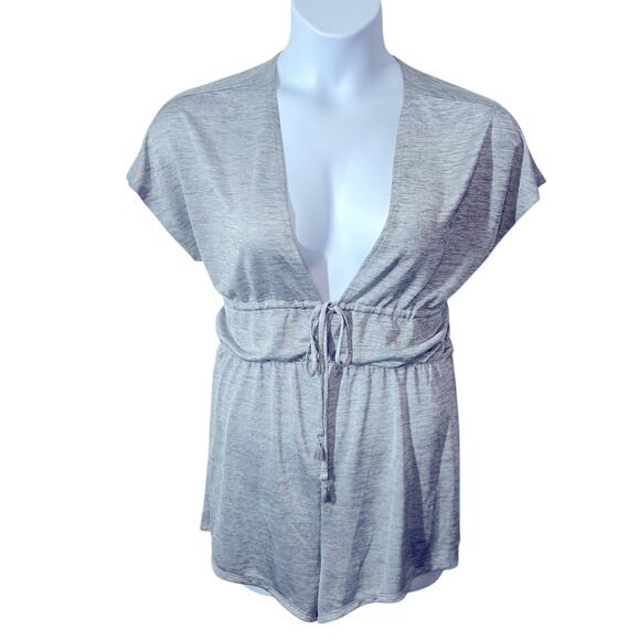 Victoria Secret Semi Sheer Romper Casual Beach Coverup Light Grey Size Small - Picture 1 of 10